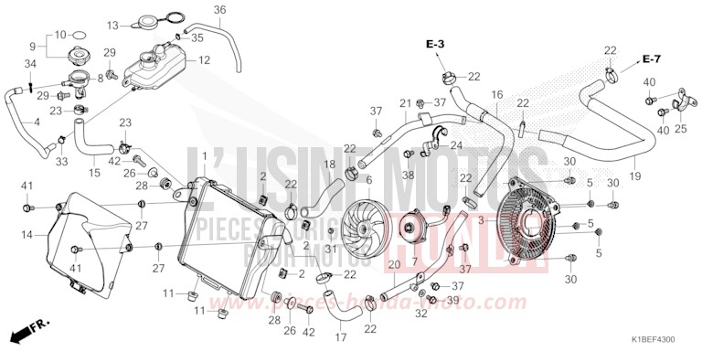 RADIATOR for Forza 350 PEARL SIENA RED (R320) from 2023